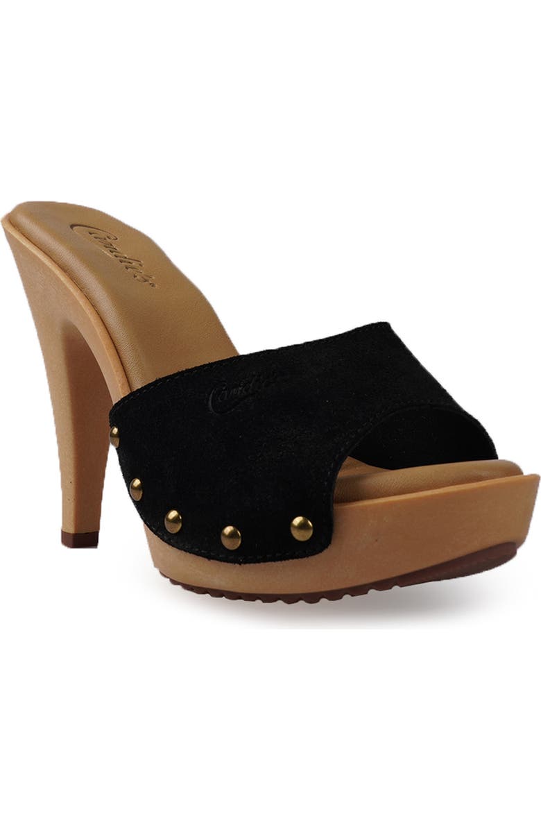 Candie's Viviana Platform Sandal, Main, color, Black Suede