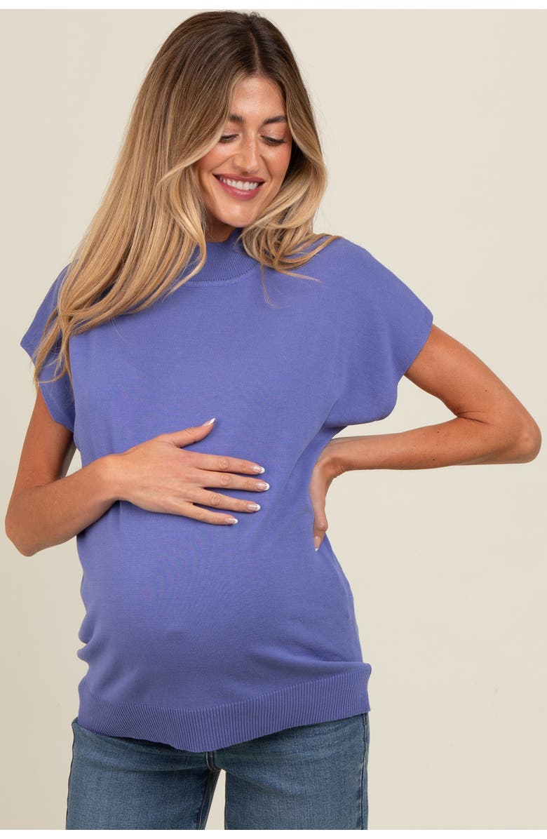 PinkBlush Mock Neck Knit Top, Alternate, color, Periwinkle