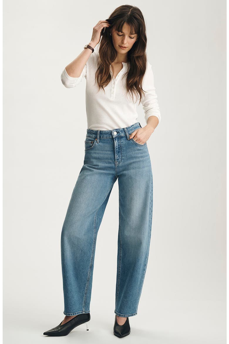 Nica High Waist Barrel Leg Jeans, Alternate, color, LIGHT BRUSHED CLASSIC BLUE