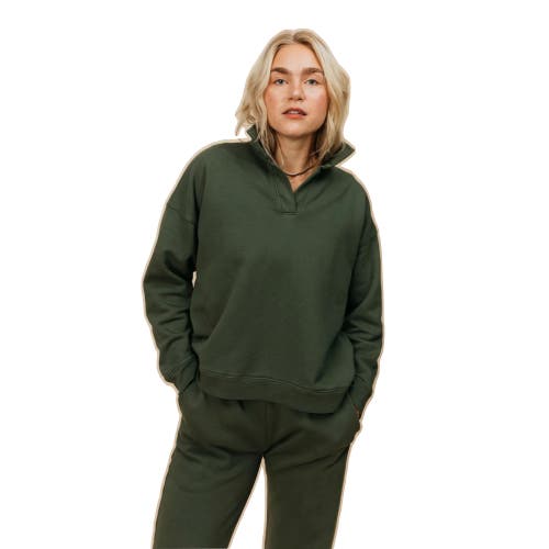 Ocio Organic Cotton Teddy Polo Crew In Green