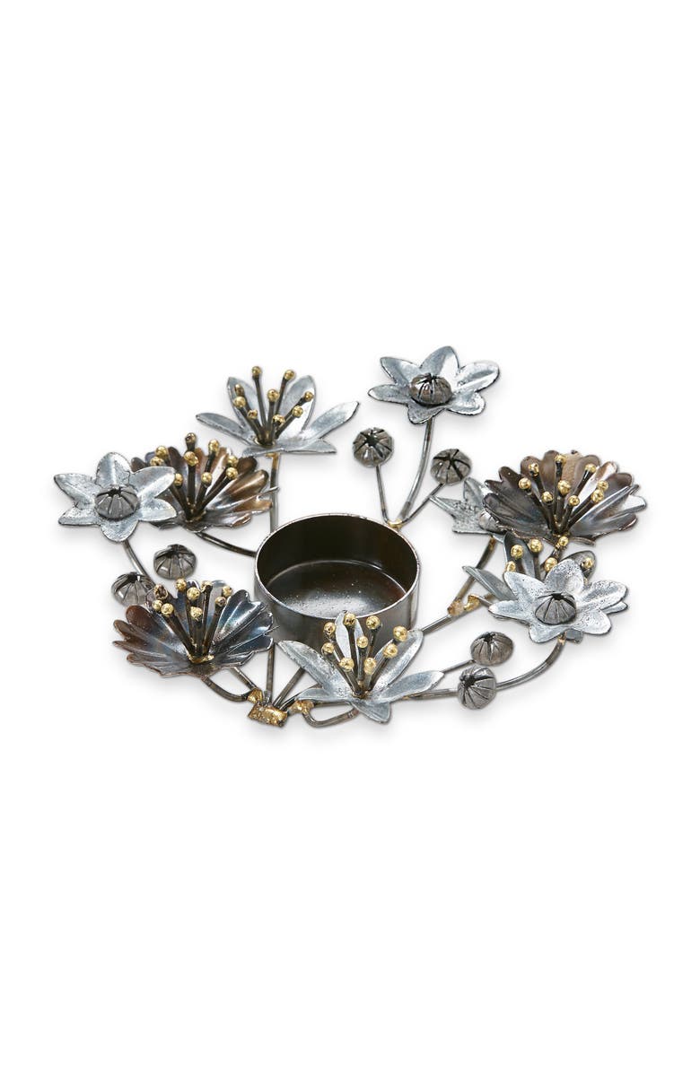 tag Flora Metal Flower Tealight Candle Holder Tabletop Decor, Main, color, Multicolored