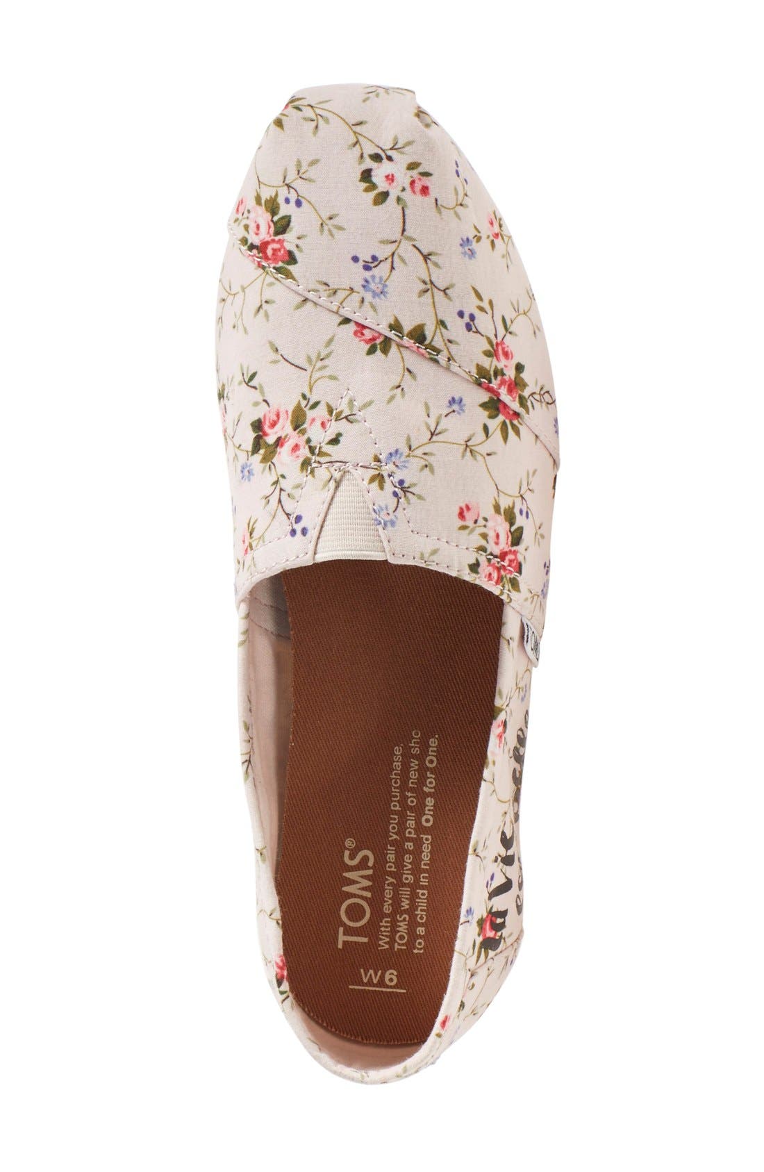 'Seasonal Classic - La Vie est Belle' Slip-On, Alternate, color, PINK FLORAL FABRIC