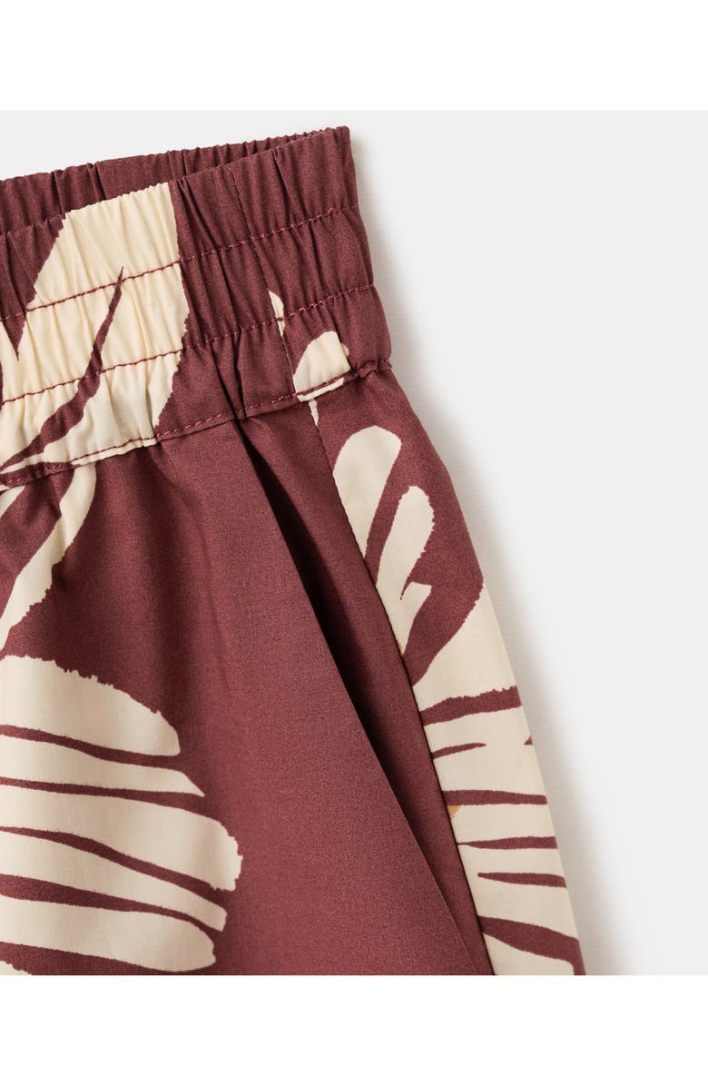 MANGO Floral Cotton Shorts, Alternate, color, Burgundy