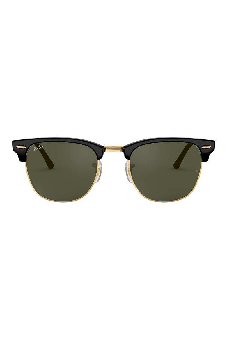 Clubmaster 55mm Square Sunglasses, Main, color, BLACK