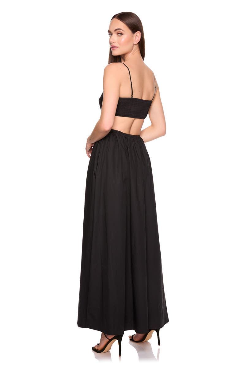 Susana Monaco Open Back Cotton Poplin Maxi Dress, Alternate, color, Black