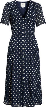 Reformation Lise Polka Dot Chiffon Dress