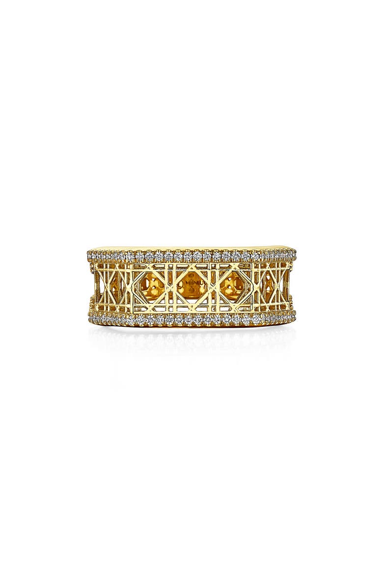 Cane Diamond Cage Ring, Main, color, YELLOW GOLD