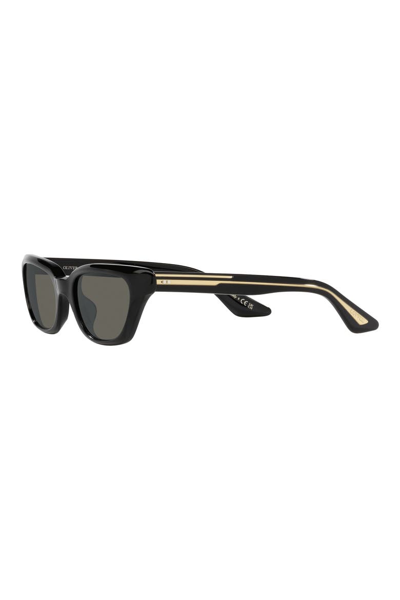x KHAITE 1983C 52mm Irregular Sunglasses, Alternate, color, BLACK