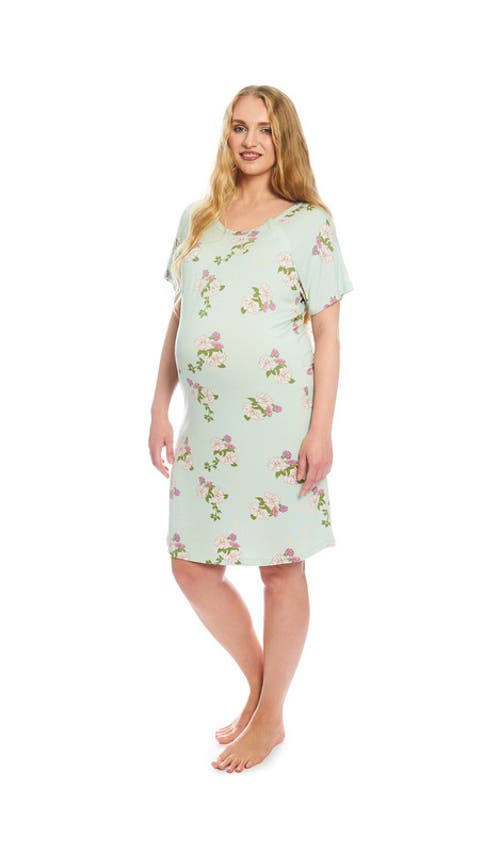 Everly Grey Rosa Maternity/Nursing Hospital Gown in Peony 