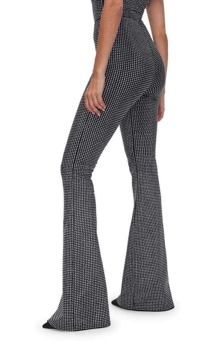 Good American Crystal Pull-On Flare Pants, Alternate, color, Black001