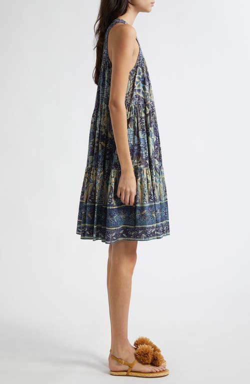Shop Ulla Johnson Mari Cotton Blend Trapeze Dress In Portofino
