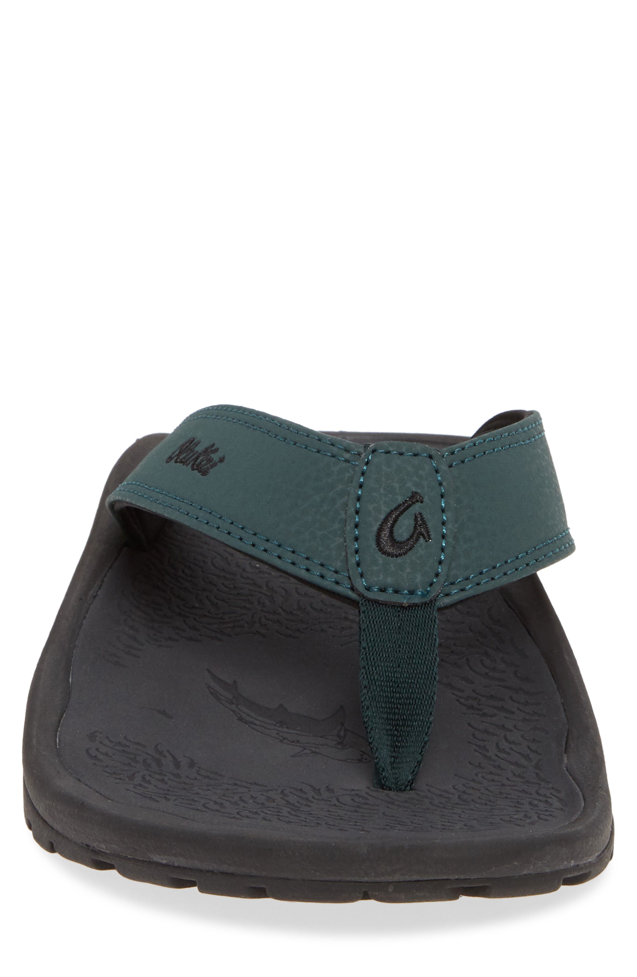 OluKai Ohana Flip Flop, Alternate, color, Deep Green/Dk Shadow