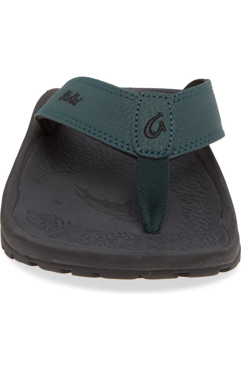 OluKai Ohana Flip Flop, Alternate, color, Deep Green/Dk Shadow
