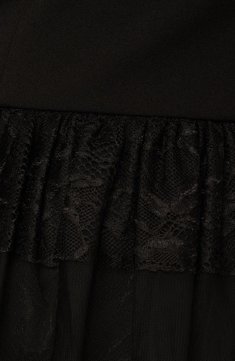 Adrianna Papell Off the Shoulder Tiered Lace Gown, Alternate, color, Black