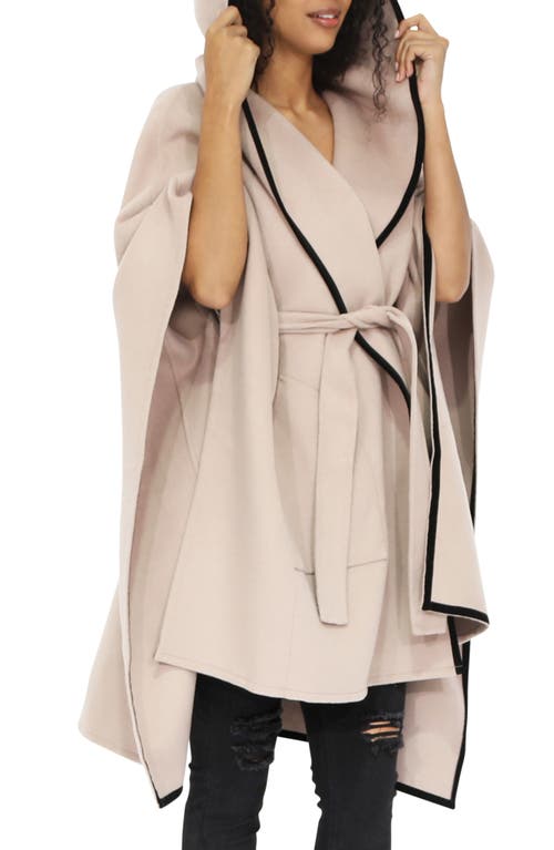 Belle & Bloom Need You Now Wool Blend Hooded Cape In Sand