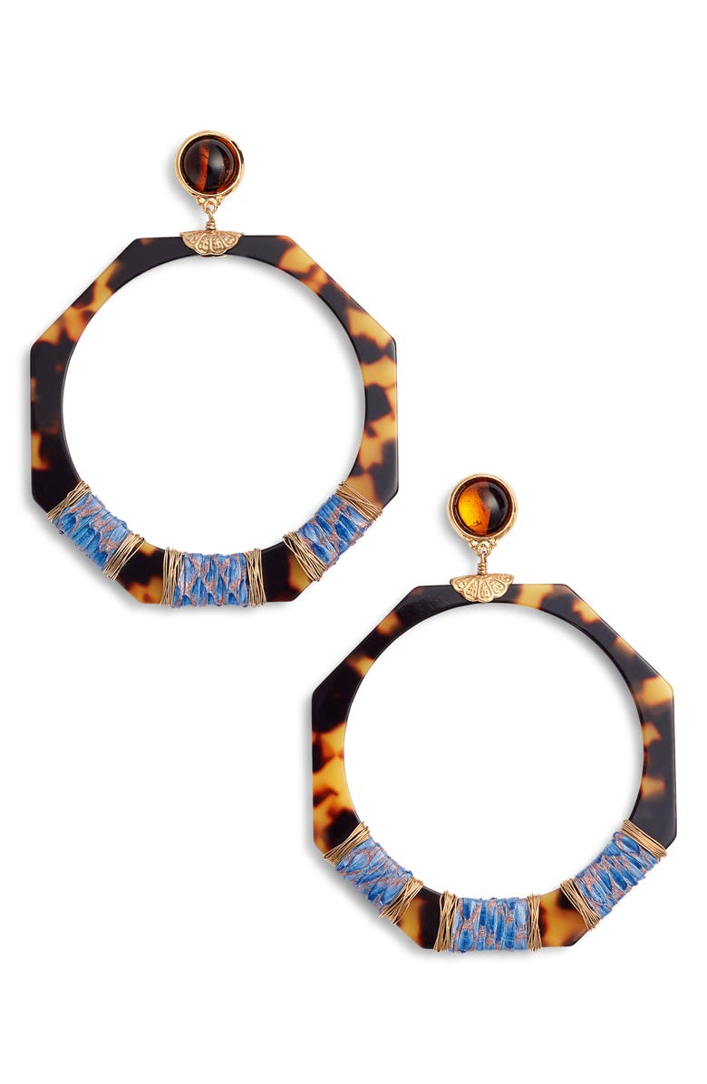 Gas Bijoux Genuine Snakeskin Wrapped Hoop Earrings, Main, color,