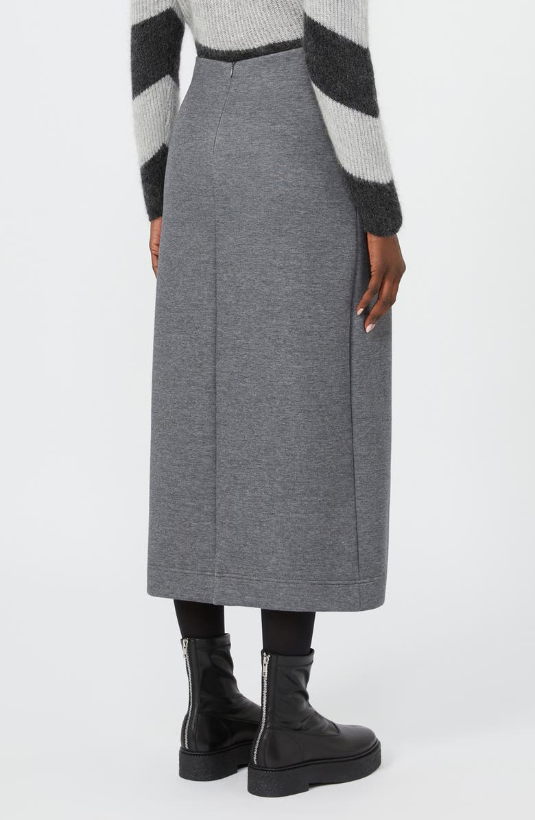 MM by Max Mara Netto Pleated Jersey Midi Skirt, Alternate, color, Dark Grey