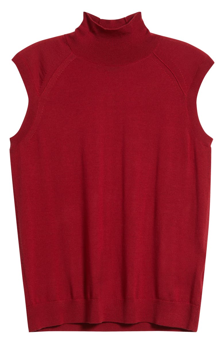BOSS Fipini Virgin Wool Turtleneck Tank, Alternate, color, Deep Ruby