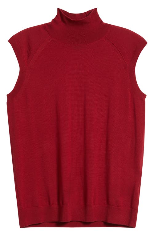 Hugo Boss Fipini Wool-blend Sleeveless Mock Neck Sweater In Red