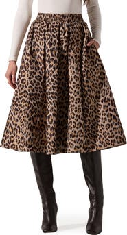 ASTR the Label Andolina Animal Print Midi Skirt