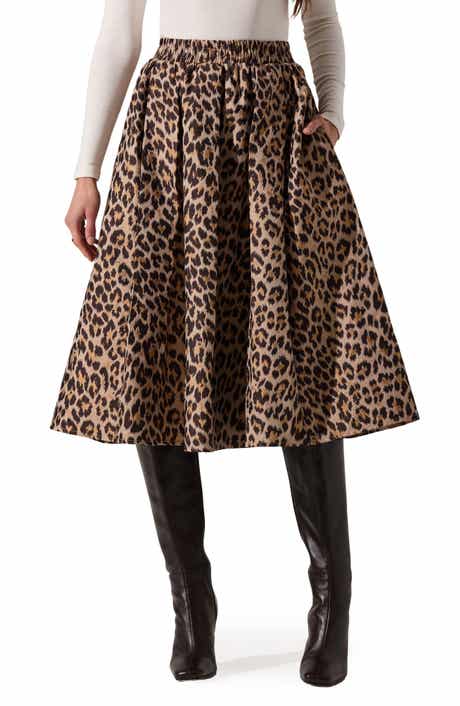 ASTR the Label Andolina Animal Print Midi Skirt