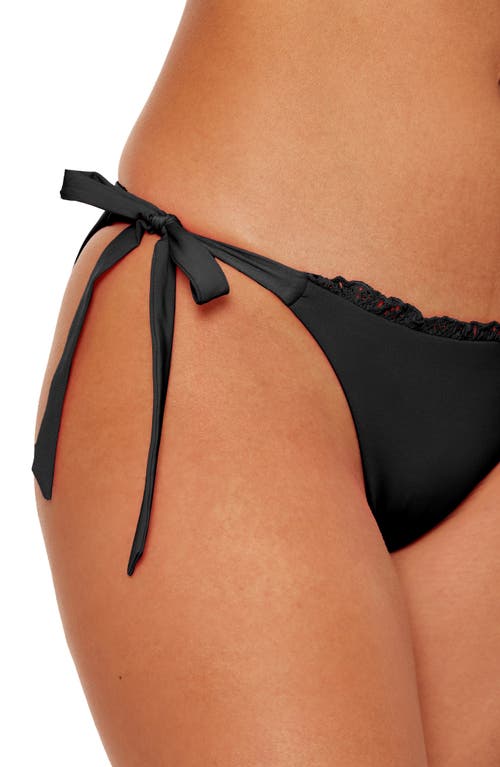 Becca Frills Side Tie Bikini Bottoms In Black
