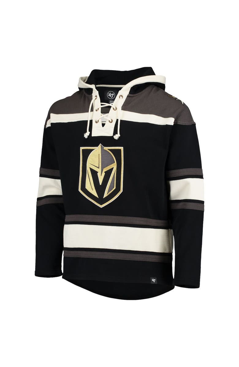 '47 Men's '47 Black Vegas Golden Knights Superior Lacer Pullover Hoodie, Alternate, color, 