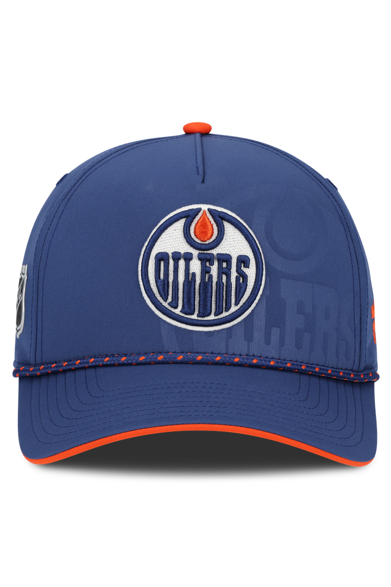 Men's Fanatics  Blue Edmonton Oilers On Stage Podium A-Frame Adjustable Hat, Alternate, color, Blue