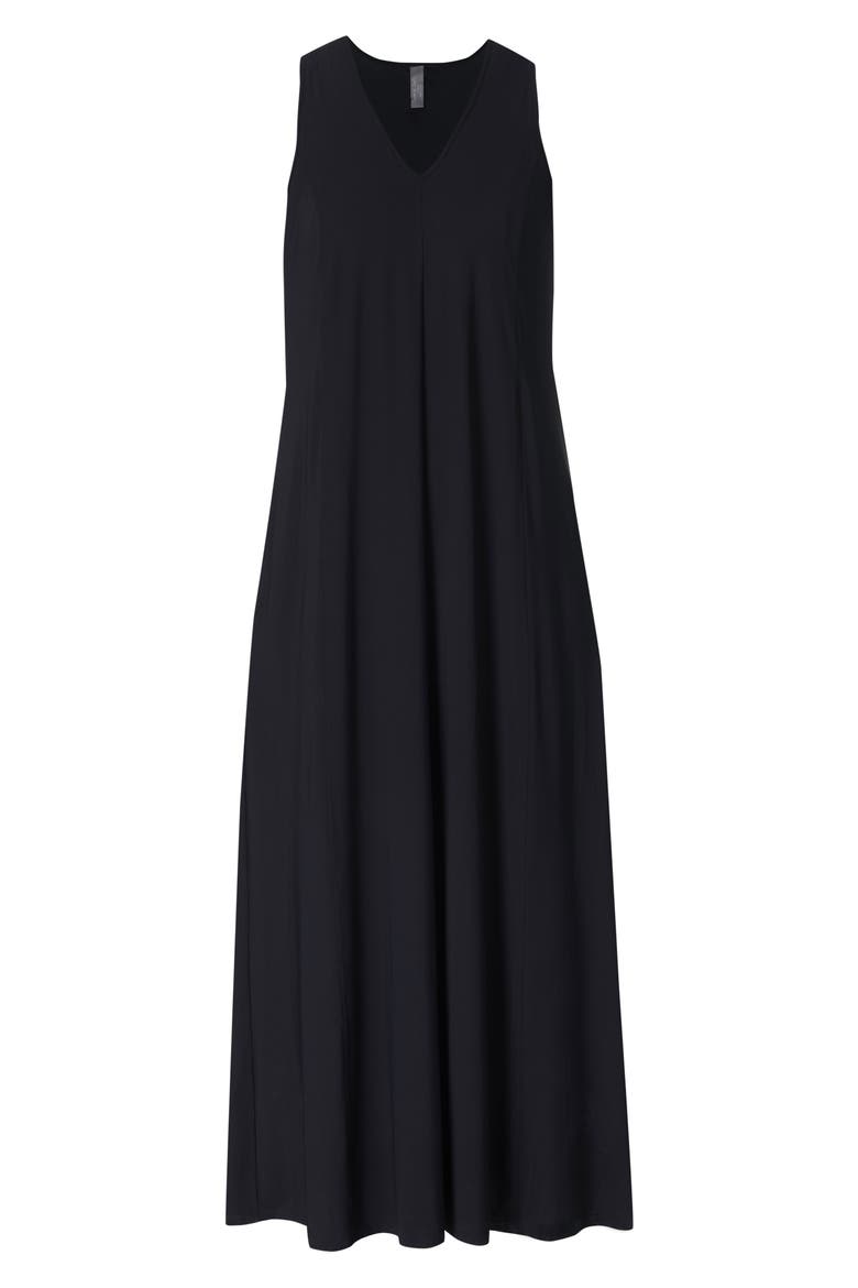 Explorer Ace V-Neck Midi Dress, Alternate, color, BLACK