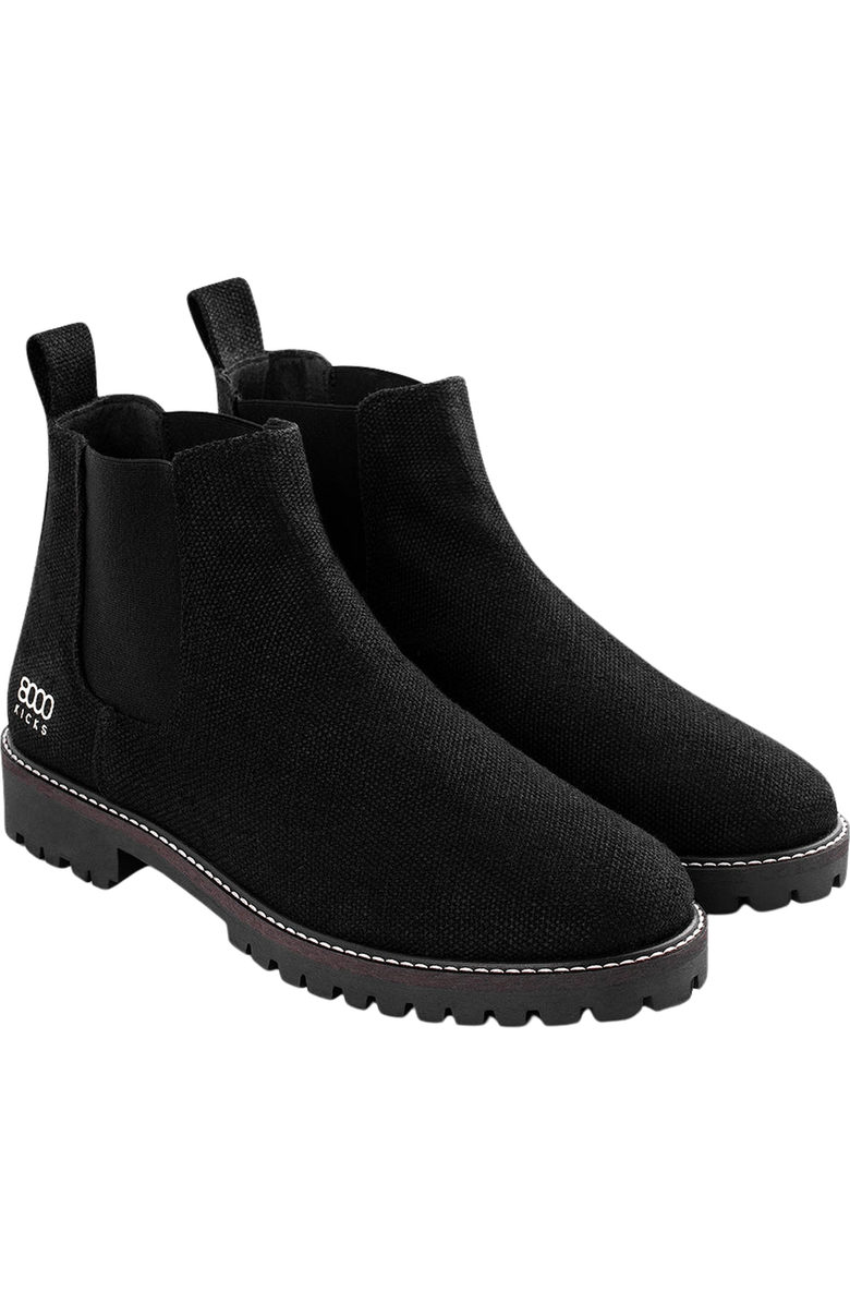 8000Kicks The Crossover Hemp Chelsea Boots, Main, color, Black