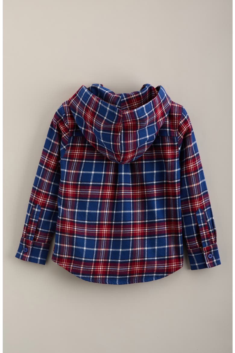 Kids' Hooded Plaid Button-Up Flannel Shirt, Alternate, color, BLUE VOYAGE GUARD PLAID