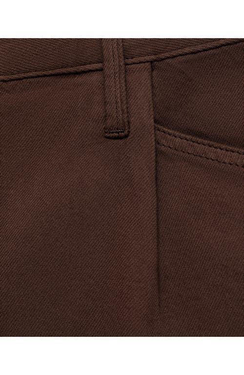 Mango Frayed Hem Denim Shorts In Brown