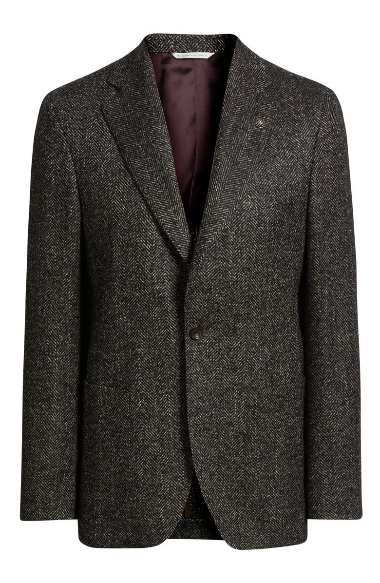 Jack Victor Myles Unconstructed Wool & Alpaca Blend Herringbone Sport Coat, Alternate, color, 