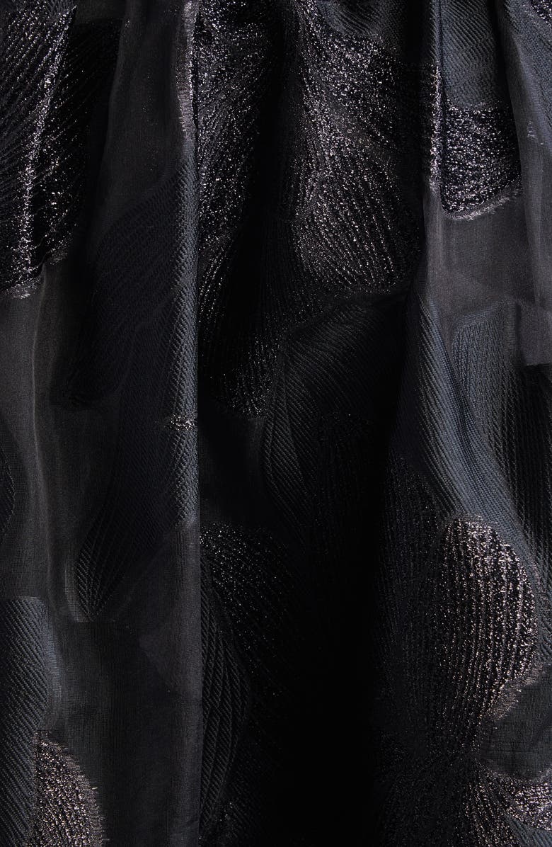 ST. JOHN Metallic Floral Jacquard Organza Skirt, Alternate, color, Black
