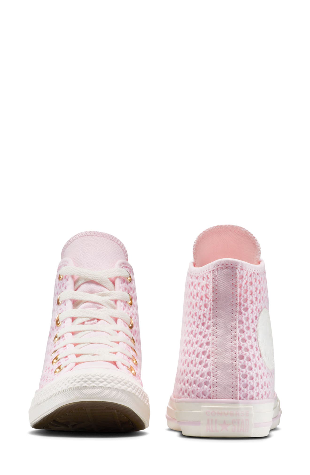 Converse Chuck Taylor All Star Canvas & Knit High Top Sneaker, Alternate, color, Sugar Berry/ Egret/