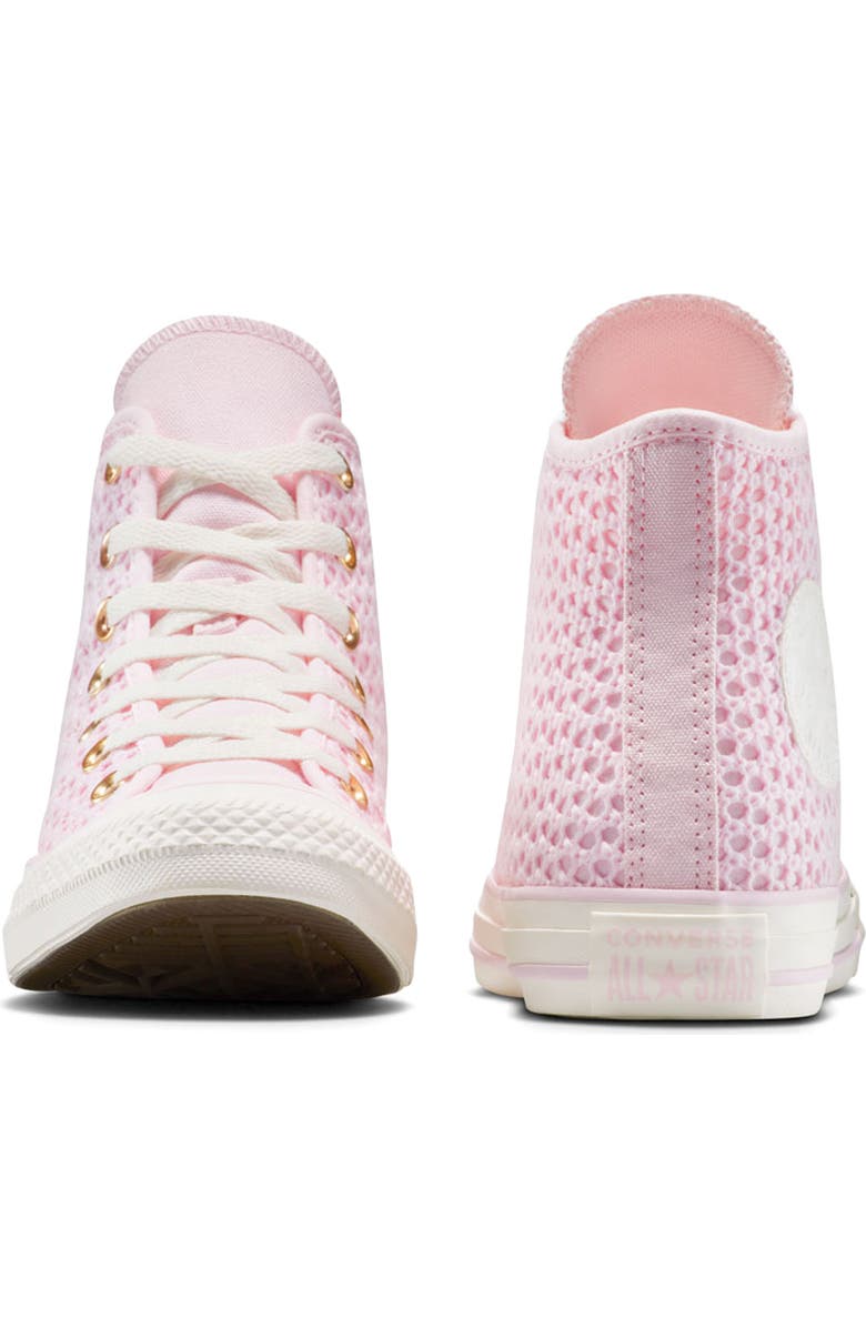 Converse Chuck Taylor All Star Canvas & Knit High Top Sneaker, Alternate, color, Sugar Berry/ Egret/