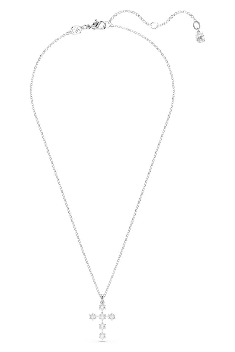 Insigne Cross Pendant Necklace, Alternate, color, WHITE/ SILVER