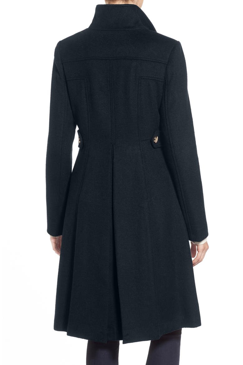 Wool Blend Long Military Coat, Alternate, color, NAVY