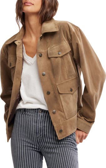 Night Ranch Faux Suede Trucker Jacket