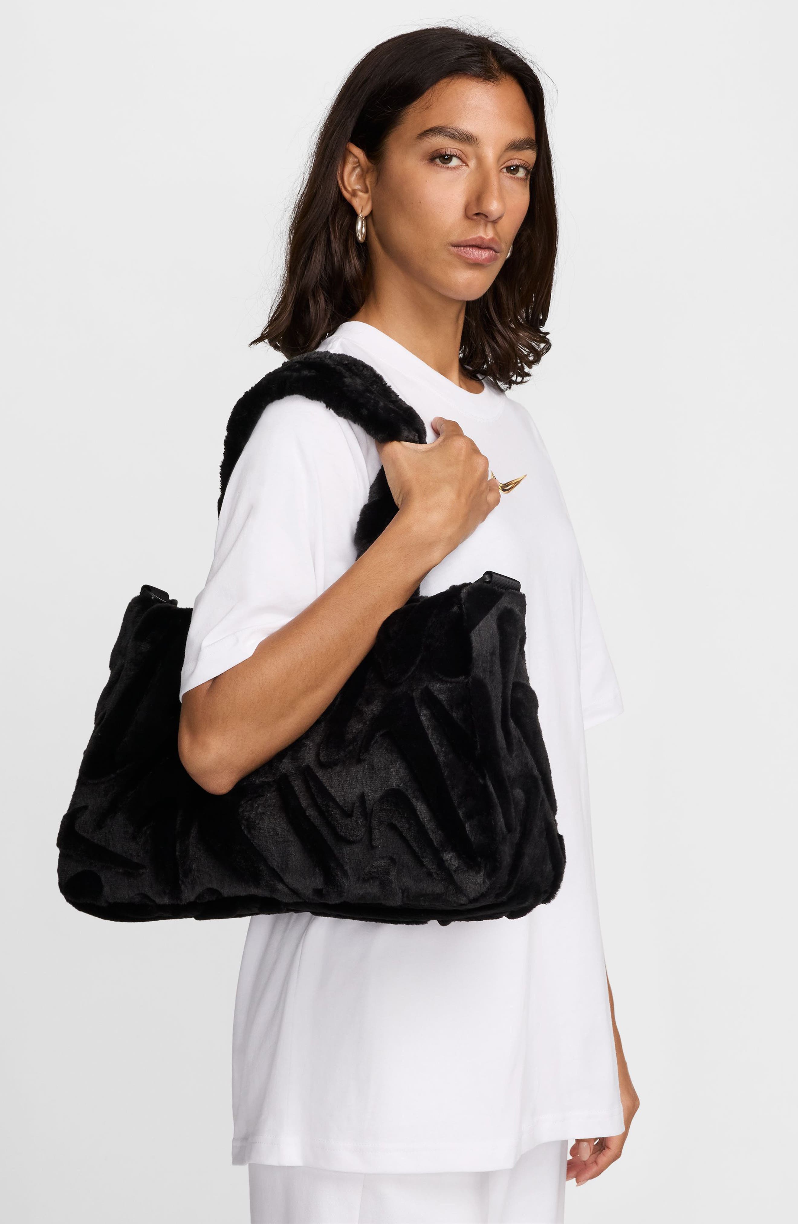 Nike Sportswear Faux Fur Tote, Alternate, color, 