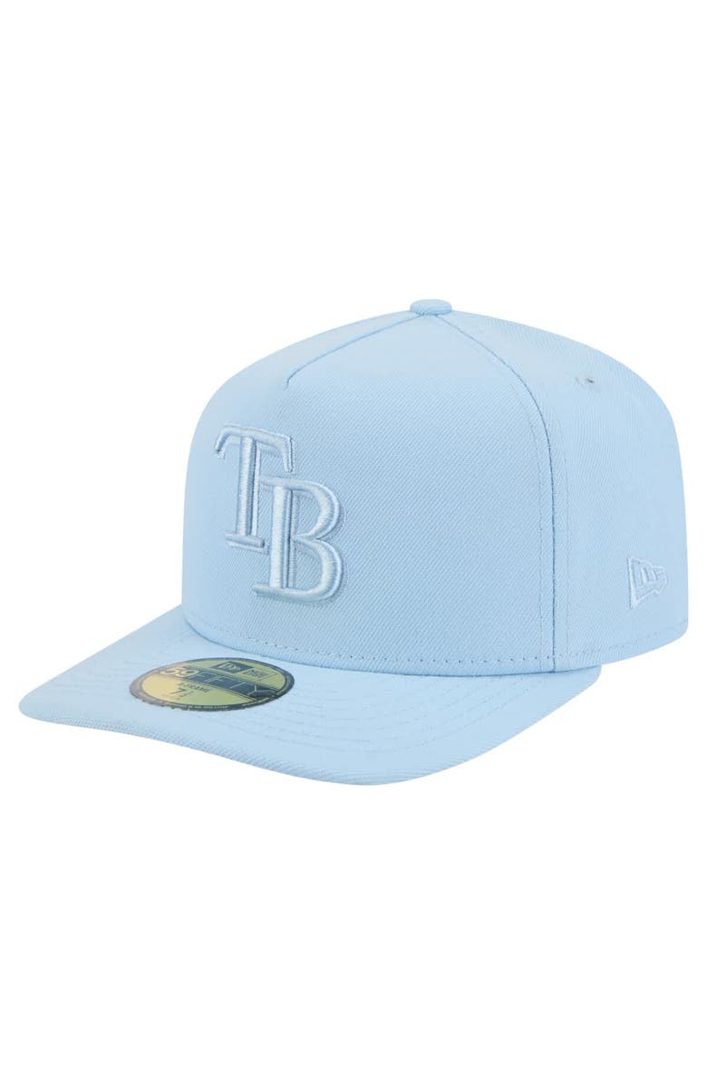 New Era Men's New Era Light Blue Tampa Bay Rays Color Pack A-Frame 59FIFTY Fitted Hat, Alternate, color,