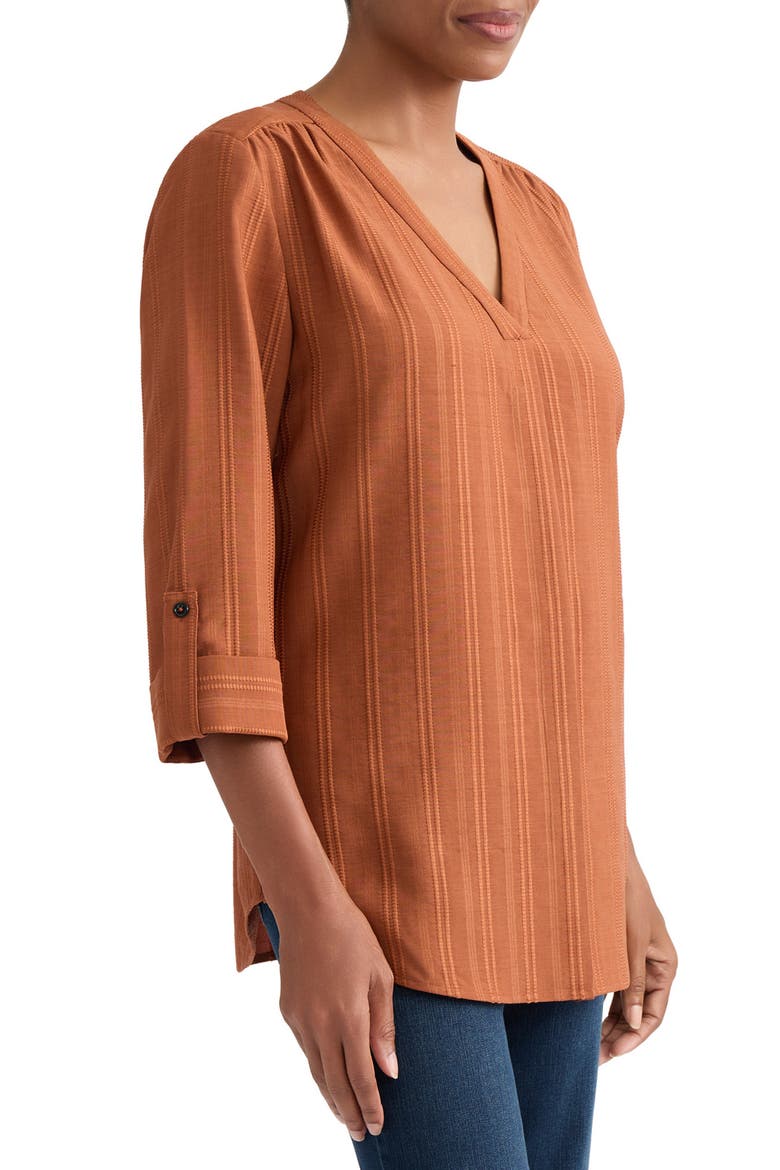 Roll Tab Tunic Top, Alternate, color, MAPLE SPICE