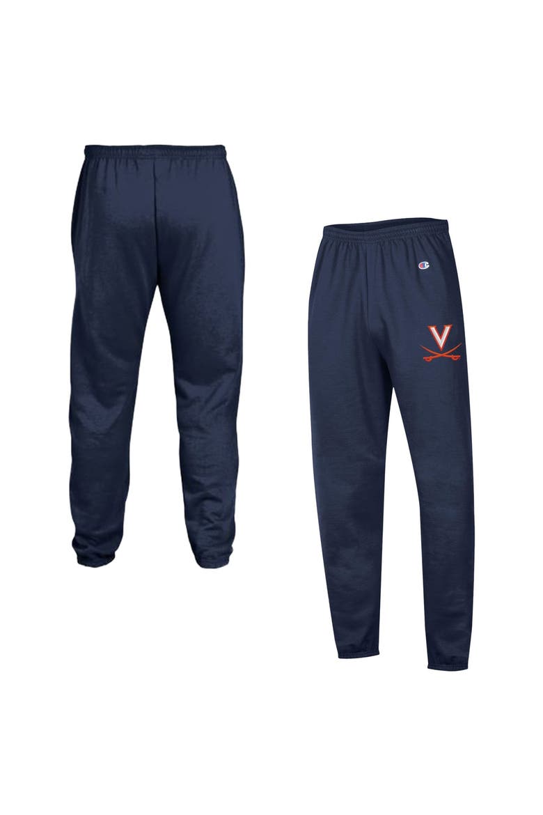 Men's Champion  Navy Virginia Cavaliers Powerblend Banded Fleece Sweatpants, Main, color, Navy