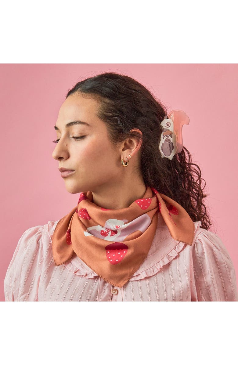 Centinelle Albino Squirrel Cotton Silk Bandana, Alternate, color, Brown