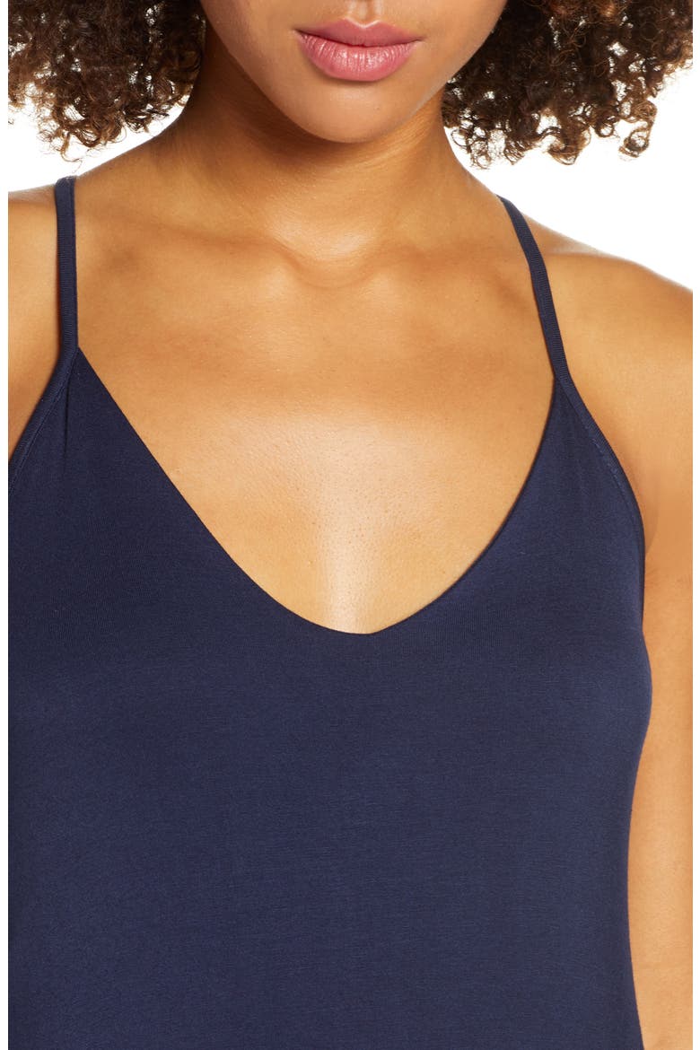 Racerback V-Neck Maxi Dress, Alternate, color, NAVY