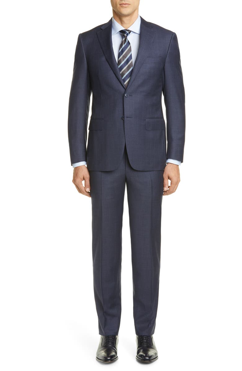 Canali Sienna Soft Plaid Wool Suit, Main, color, 