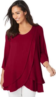 Jessica London Double-Layer High-Low Tunic