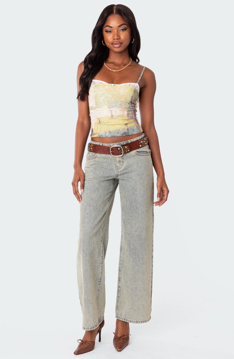 EDIKTED Picture Perfect Lace Bra Top, Alternate, color, Green