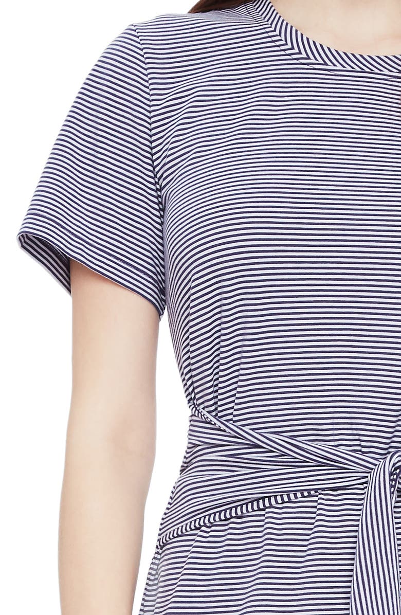 Parker Annika Stripe Stretch Cotton Minidress, Alternate, color, 