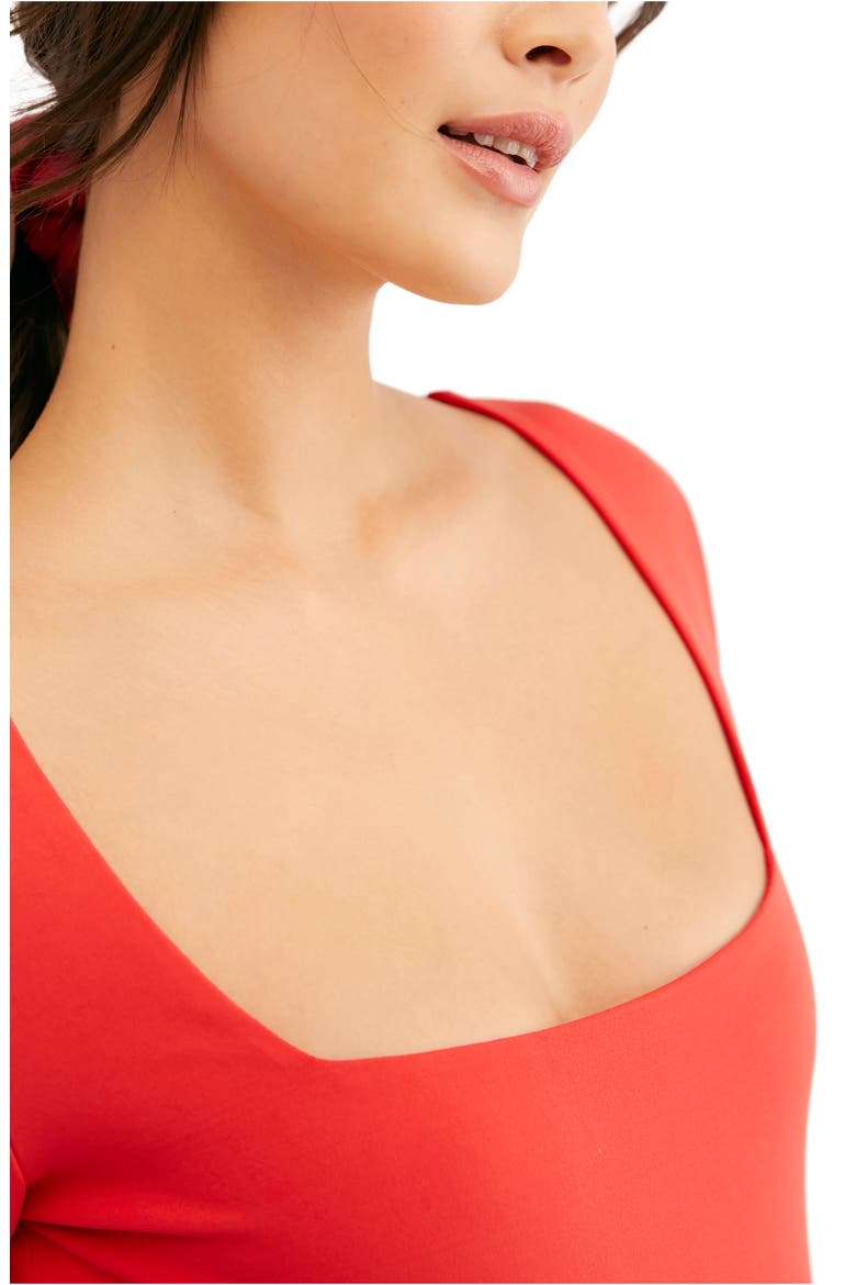 Truth or Square Bodysuit, Alternate, color, FLAME SCARLET